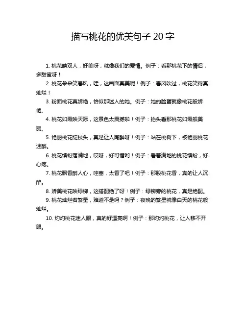 描写桃花的优美句子20字
