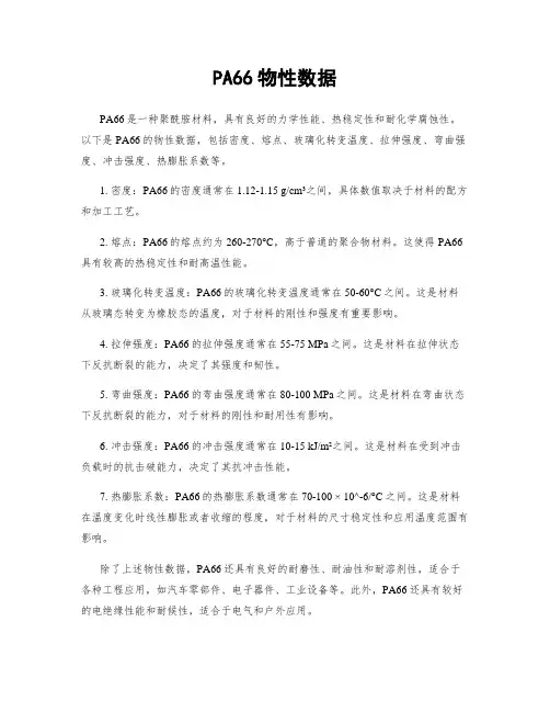 PA66物性数据