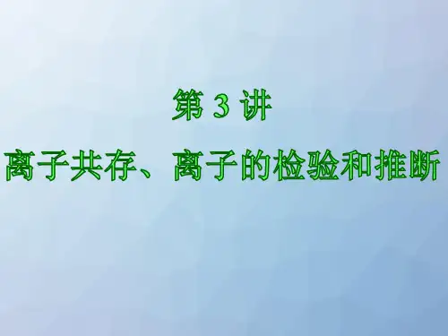 高三化学复习优质课件2：离子共存、离子的检验和推断