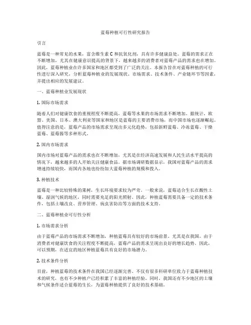 蓝莓种植可行性研究报告