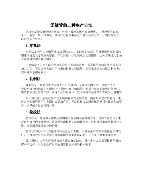 无缝管的三种生产方法