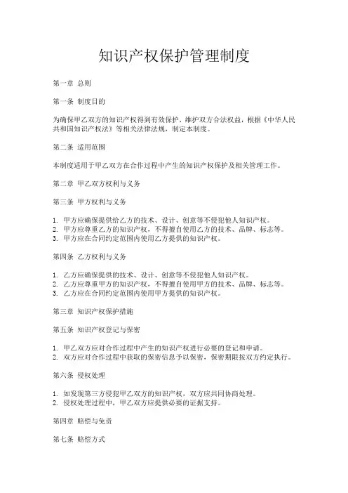 知识产权保护管理制度