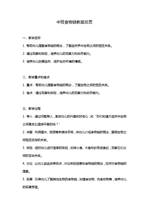 中班食物链教案反思