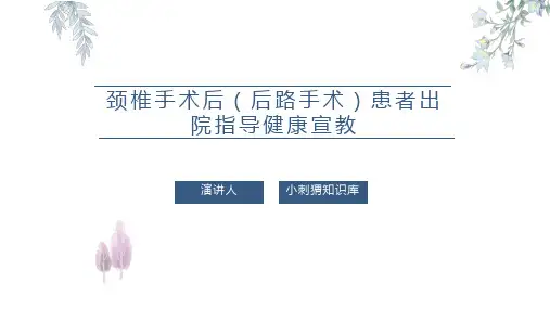 颈椎手术后(后路手术)患者出院指导健康宣教PPT课件