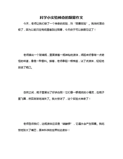科学小实验神奇的烟雾作文