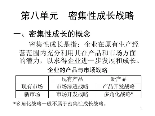 第八单元密集性成长战略(战略管理-清华大学刘冀生)