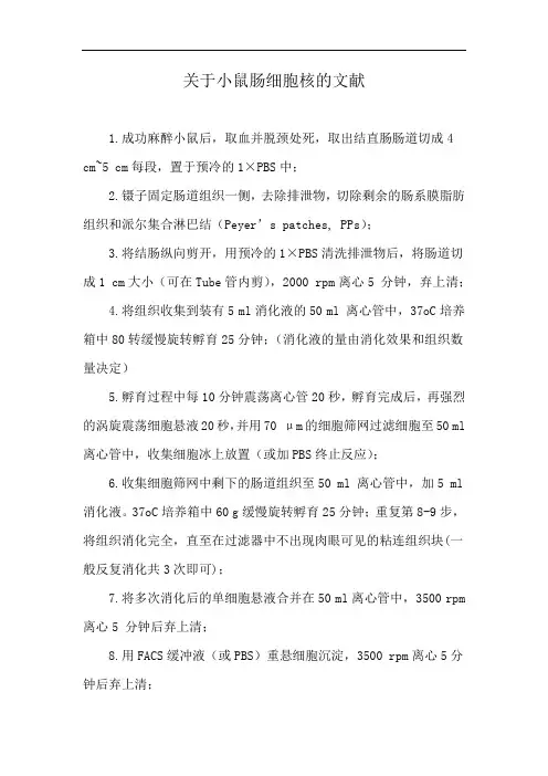 关于小鼠肠细胞核的文献