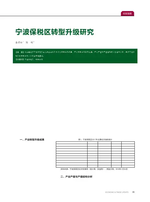 宁波保税区转型升级研究