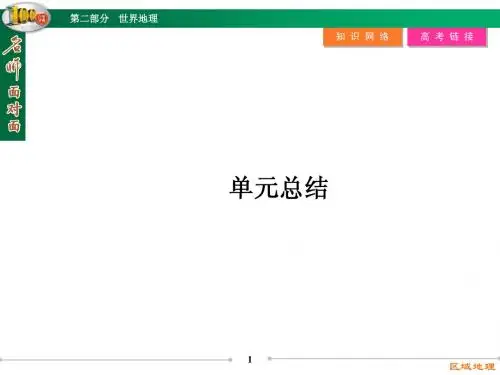 【名师面对面】2015届高三区域地理复习课件:第2部分 世界地理 单元总结
