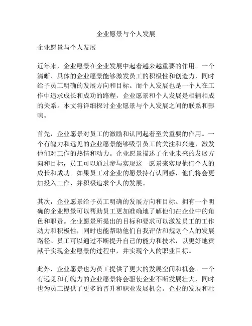 企业愿景与个人发展