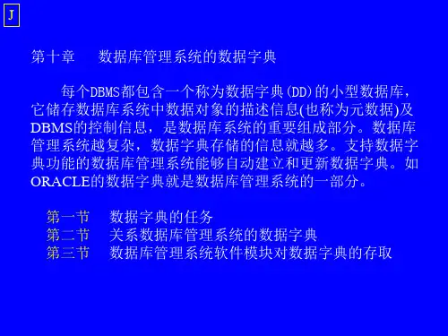数据库管理系统的数据字典