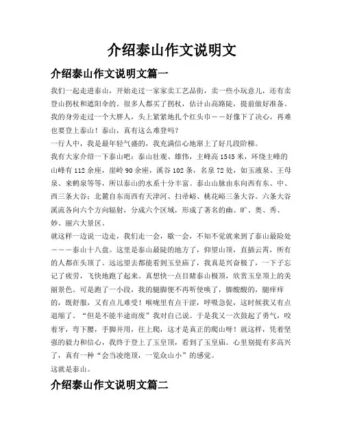介绍泰山作文说明文