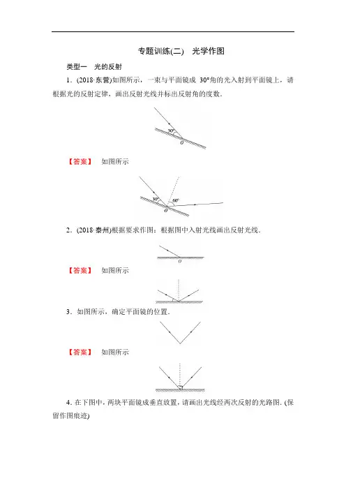 人教版八年级上物理专题训练(2) 光学作图