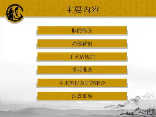 脾切除术的手术配合培训课件