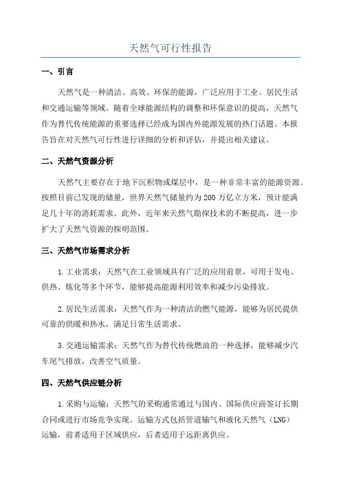 天然气可行性报告