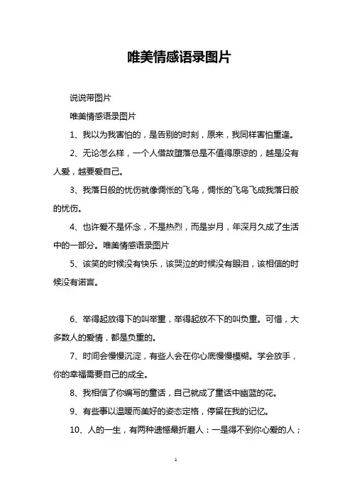唯美情感语录图片