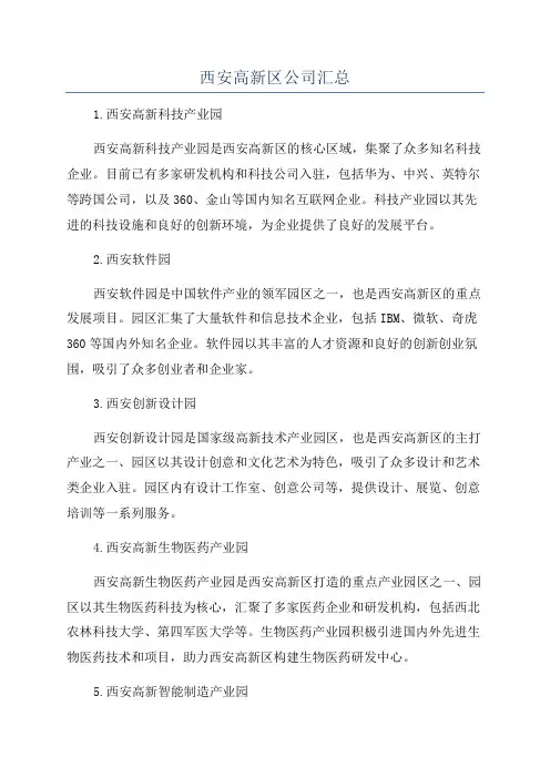 西安高新区公司汇总