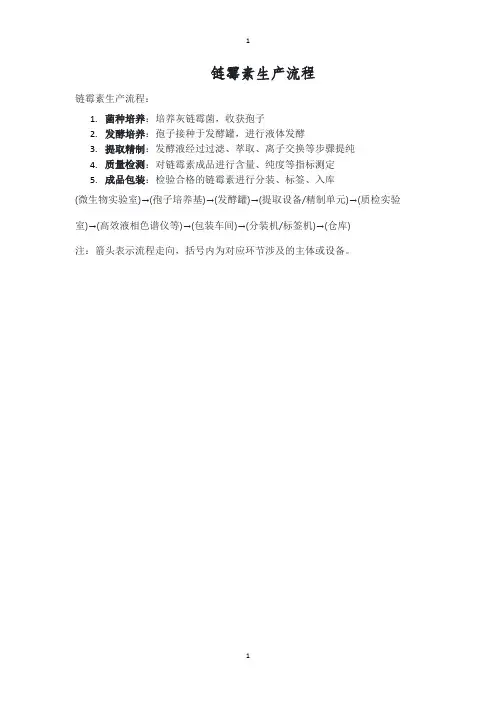 链霉素生产流程
