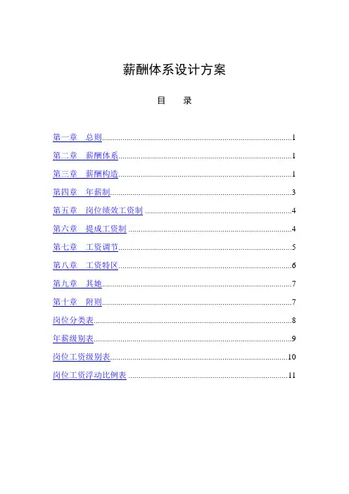 薪酬体系设计方案Word模板