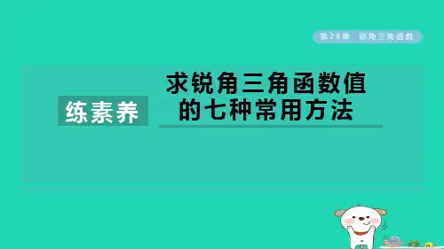 2024九年级数学下册第28章锐角三角函数练素养求锐角三角函数值的七种常用方法课件新版新人教版