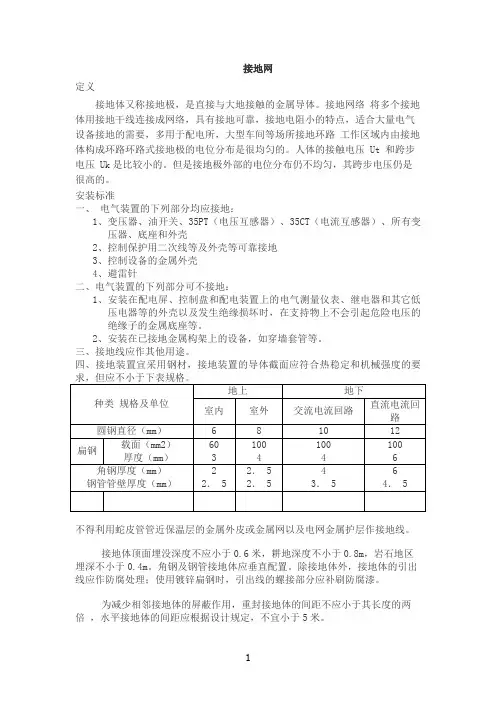 接地网安装标准
