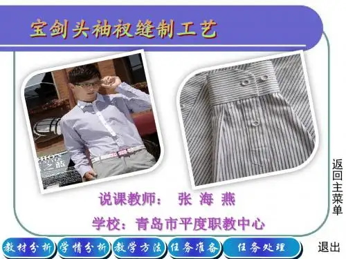 全国“创新杯”电类说课大赛课件一等奖作品复件 装袖衩缝制工艺说课课件