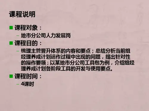 保险主管晋升体系(备)