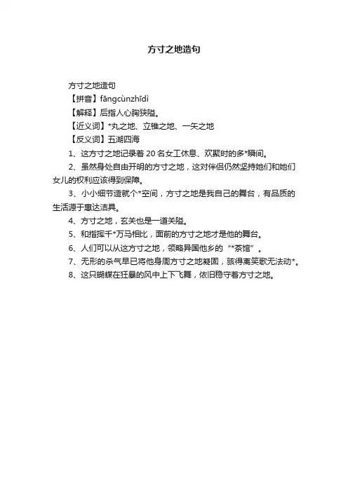 方寸之地造句