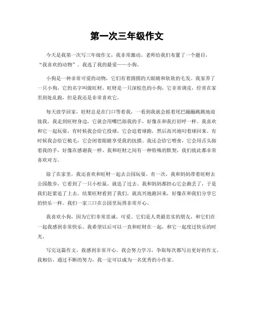 第一次三年级作文