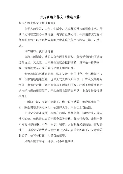 行走在路上作文(8篇)