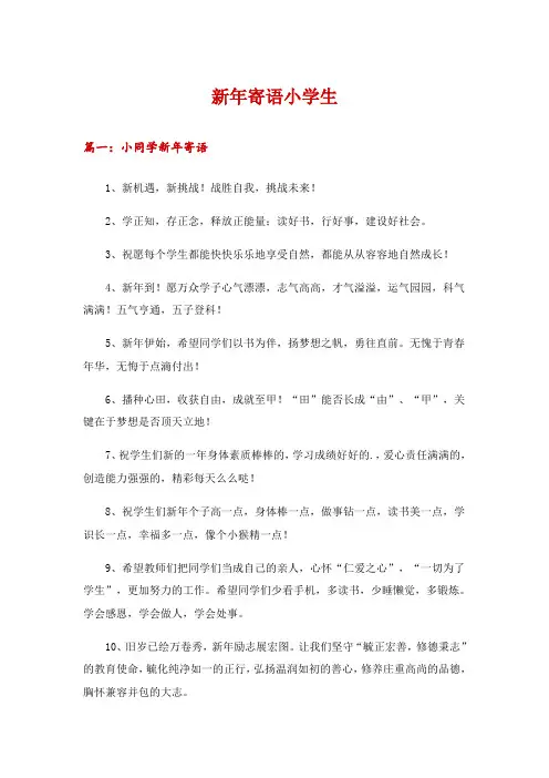 新年寄语小学生