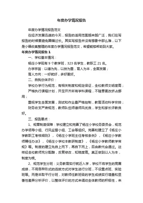 年度办学情况报告范文