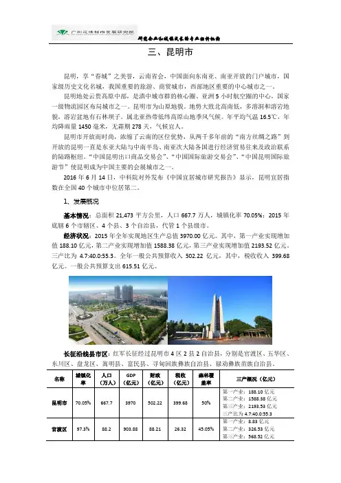 长征沿线地区特色文产资料——昆明市