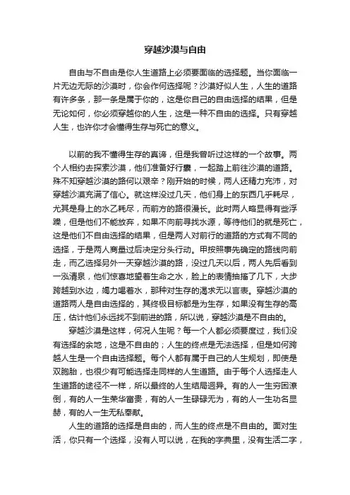 穿越沙漠与自由
