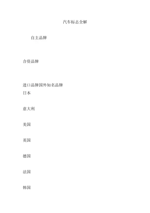 汽车标志全解