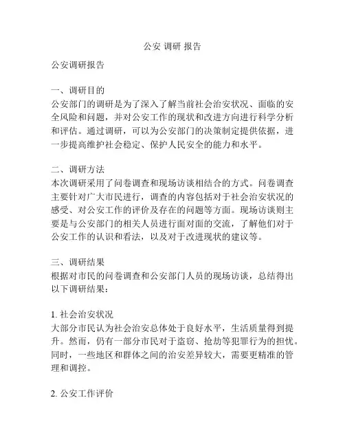 公安 调研 报告