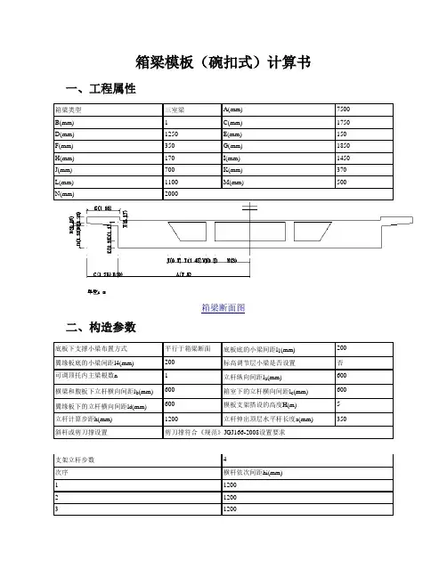 箱梁模板(碗扣式)计算书