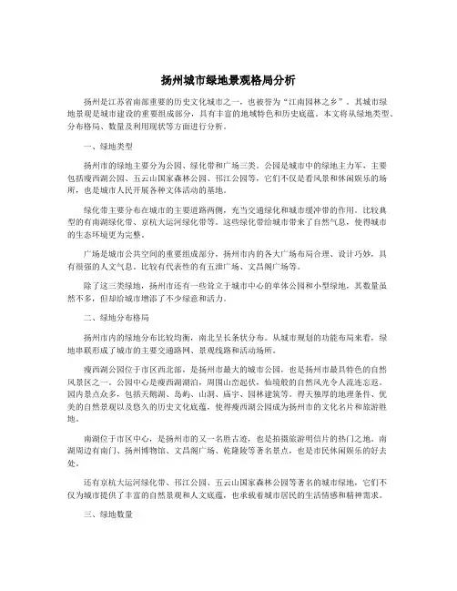 扬州城市绿地景观格局分析