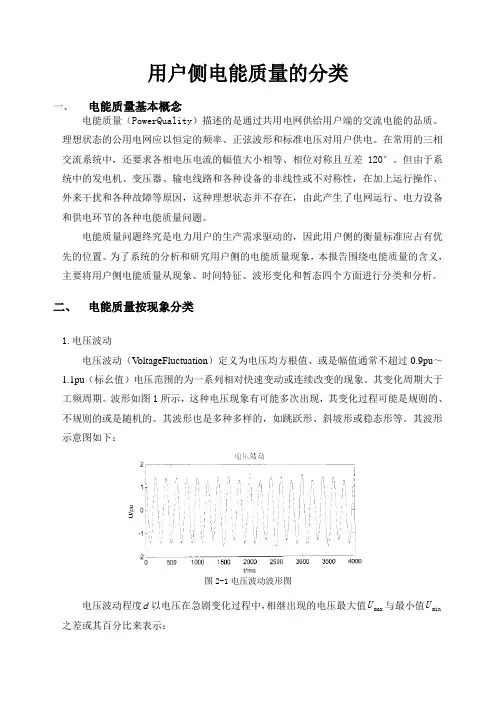 用户侧电能质量的分类