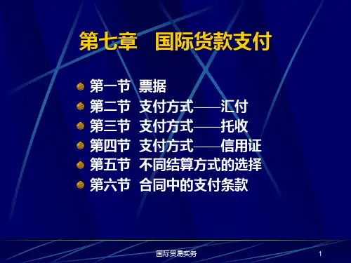 国际贸易实务- 国际货款支付