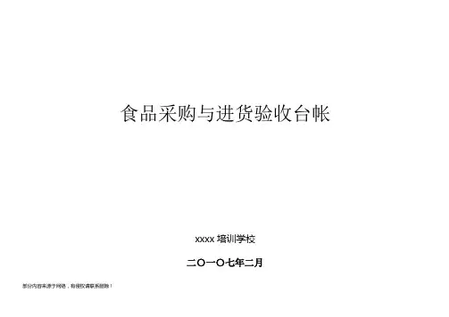 食品采购与进货验收台帐