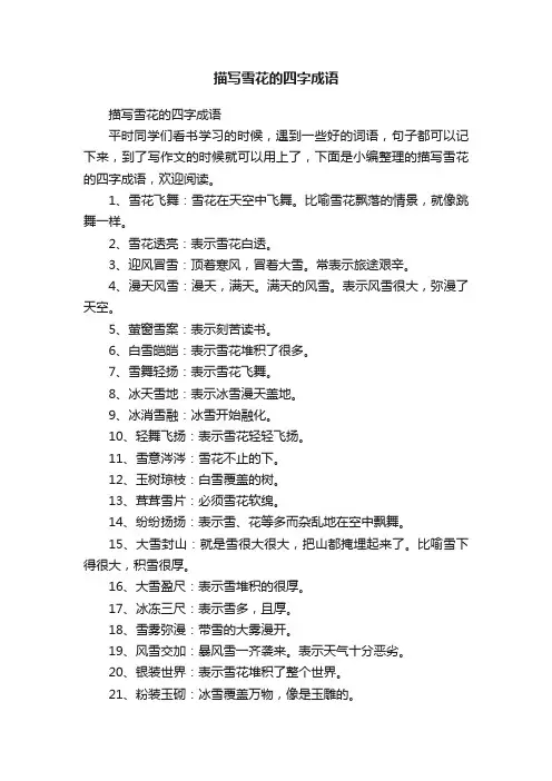 描写雪花的四字成语