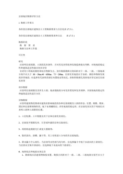 岩溶地区勘察评价方法