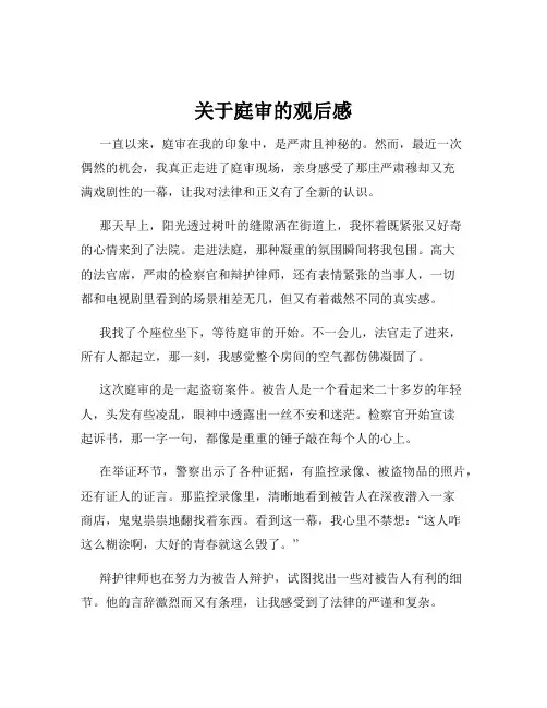 关于庭审的观后感