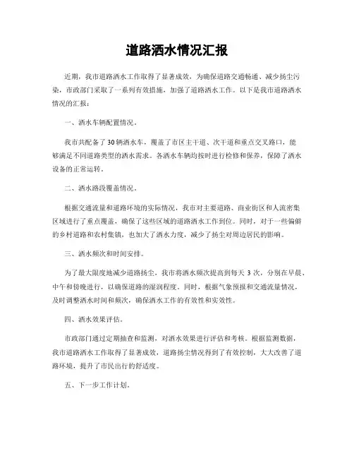 道路洒水情况汇报