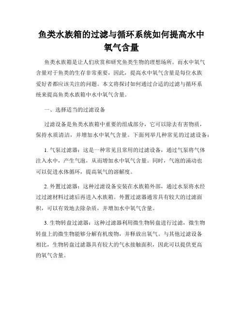 鱼类水族箱的过滤与循环系统如何提高水中氧气含量