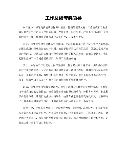 工作总结夸奖领导