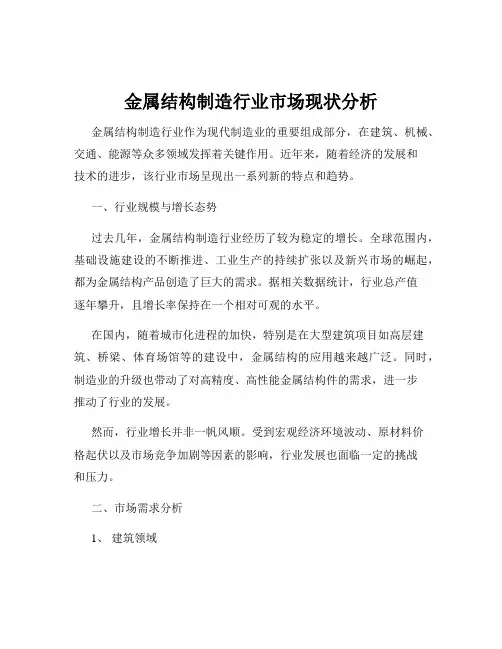 金属结构制造行业市场现状分析