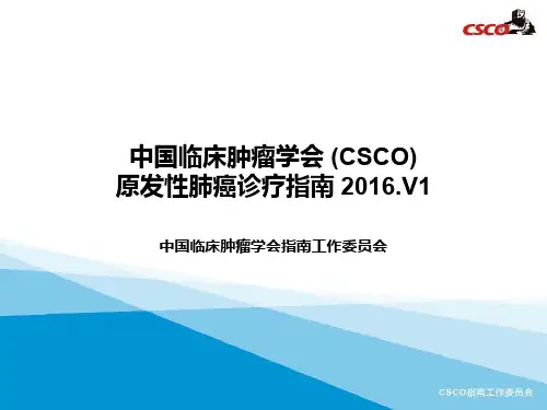 CSCO原发性肺癌诊疗指南2016.V1-PPT版