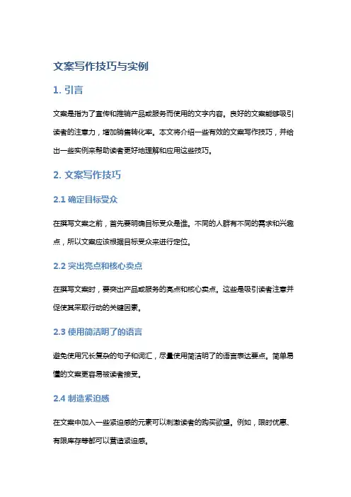 文案写作技巧与实例